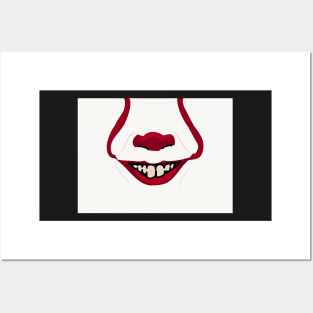 Creepy Clown Mouth Posters and Art